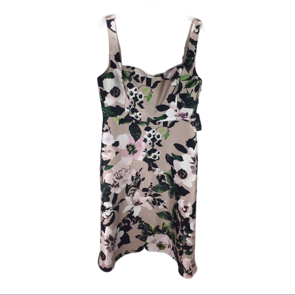NWT ADRIANNA PAPELL Dress midi bold floral wedding